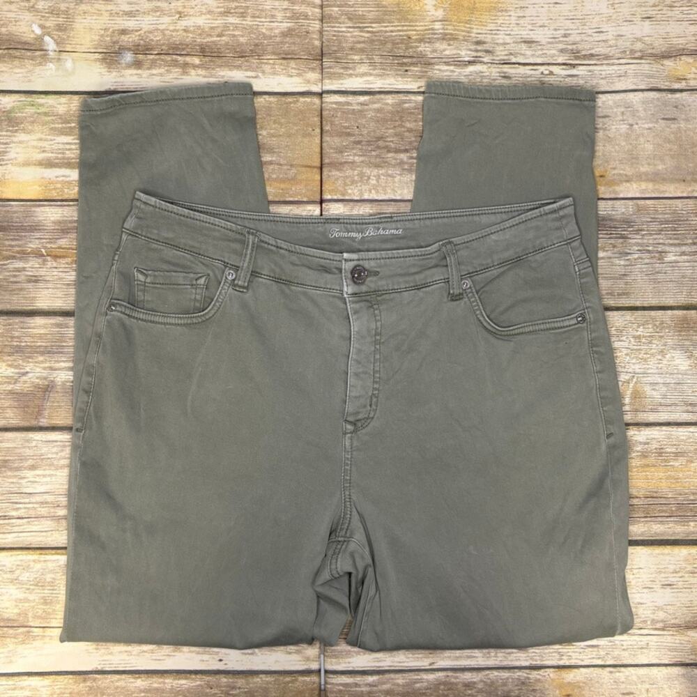 Tommy Bahama Boracay Beach High Rise Ankle Sage Green Casual Pant Womens 12x28 - Picture 2 of 10